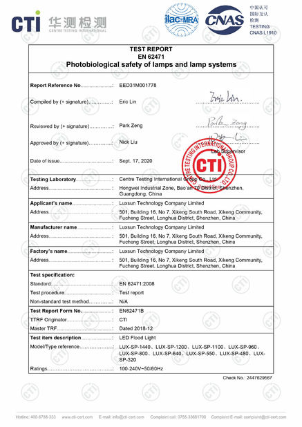 China Luxsun lighting Co.,Ltd zertifizierungen